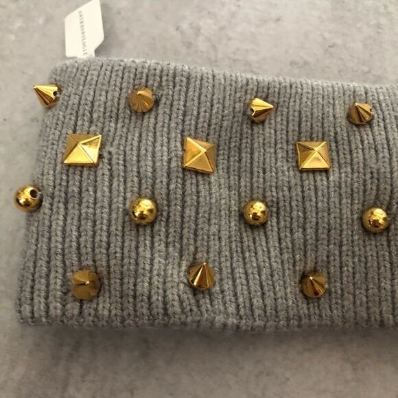Lele Sadoughi Gray & Gold Tone Studded Ear Warmer NEW - Picture 3 of 5